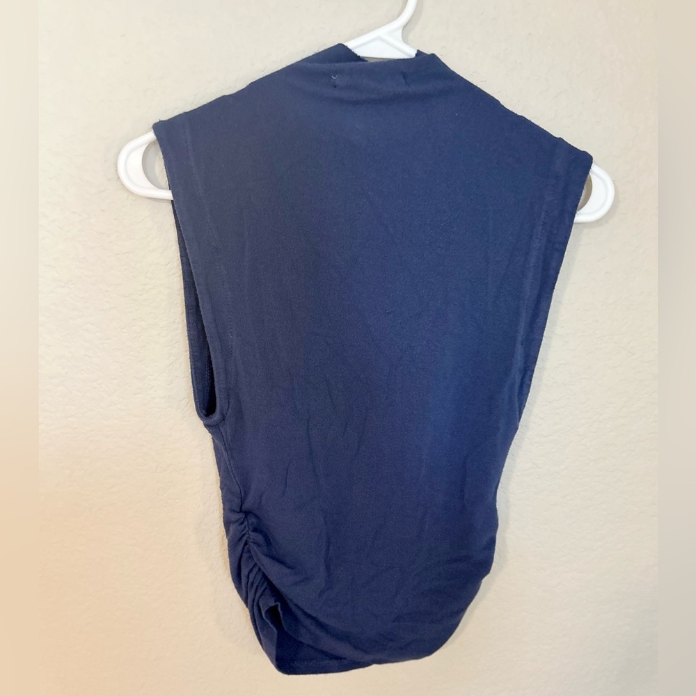 Free People Beach Dark Blue Tank Muscle Tee with Raw Hem Size XS - Picture 4 of 4